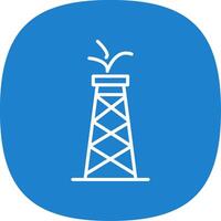 Oil Tower Line Curve Icon vector