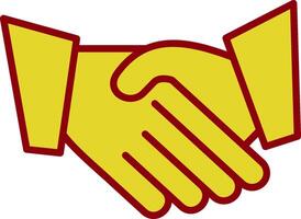 Hand Shaking Line Two Color Icon vector