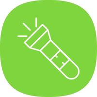 Torch Line Curve Icon vector