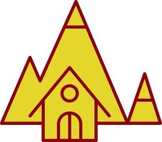 Mountain House Line Two Color Icon vector