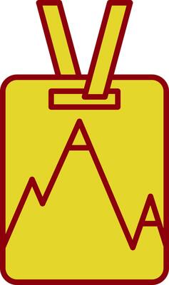 Ski Pass Line Two Color Icon