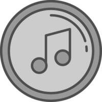 música Nota relleno icono vector