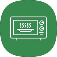 Microwave Line Curve Icon vector