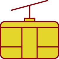 Cableway Line Two Color Icon vector