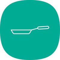 Frying Pan Line Curve Icon vector