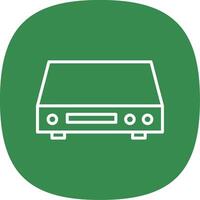 Dvd Player Line Curve Icon vector