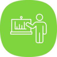Presentation Line Curve Icon vector