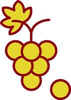 Grapes Line Circle Icon vector