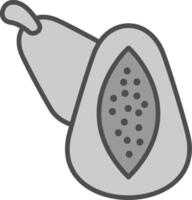 papaya relleno icono vector