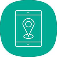 Mobile Gps Line Curve Icon vector