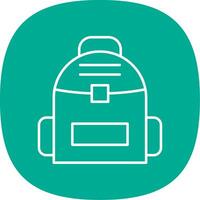 Backpack Line Curve Icon vector