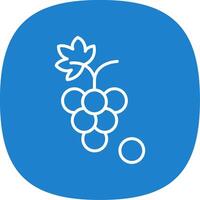 Grapes Line Curve Icon vector