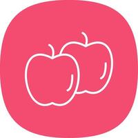 Apples Line Curve Icon vector