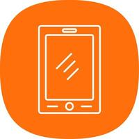 Tablet Line Curve Icon vector