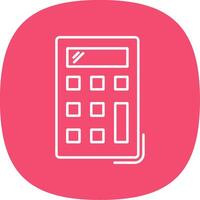 Calculator Line Curve Icon vector