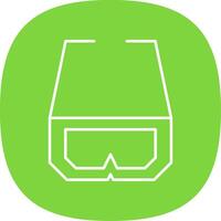 3d Glasses Line Curve Icon vector