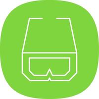 3d lentes línea curva icono vector