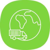 Travel Line Curve Icon vector