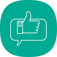 Positive Comment Line Curve Icon vector