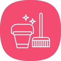 Cleaning Tools Line Curve Icon vector