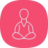 Meditation Line Curve Icon vector