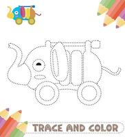 Trace and color for childrens vector