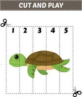 cut and play Learning numbers education development worksheet. vector