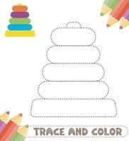 rastro y color para para niños vector
