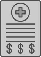 Medical Bill Fillay Icon vector