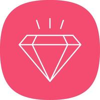 Diamond Line Curve Icon vector