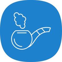 Smoking Pipe Line Curve Icon vector