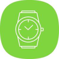 Stylish Watch Line Curve Icon vector