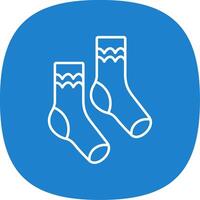 Pair of Socks Line Curve Icon vector