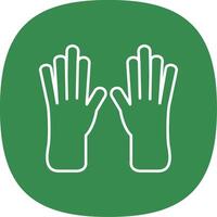 Leather Gloves Line Curve Icon vector