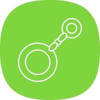 Key Chain Line Curve Icon vector