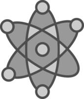átomos relleno icono vector