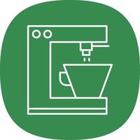 Coffee Machine Line Curve Icon vector