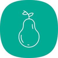 Pear Line Curve Icon vector