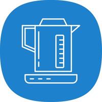 Electric Kettle Line Curve Icon vector