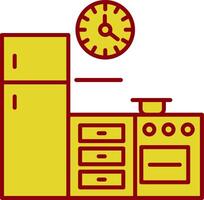 línea de cocina icono de dos colores vector