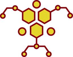 Molecule Line Two Color Icon vector