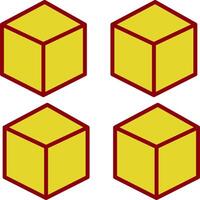 Cube Line Two Color Icon vector