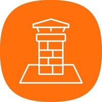 Chimneys Line Curve Icon vector
