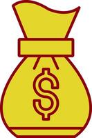 Money bag Line Two Color Icon vector