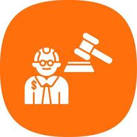 Judge Giving Order Line Two Color Icon vector
