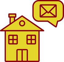 Home Message Line Two Color Icon vector