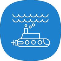 Submarine Line Curve Icon vector