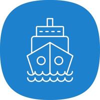 Ship Line Curve Icon vector