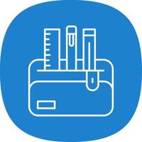 Pencil Case Line Curve Icon vector