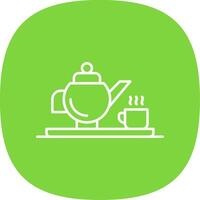 Teapot Line Curve Icon vector